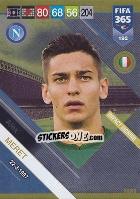 Sticker Alex Meret - FIFA 365: 2018-2019. Adrenalyn XL n. 192 - Panini