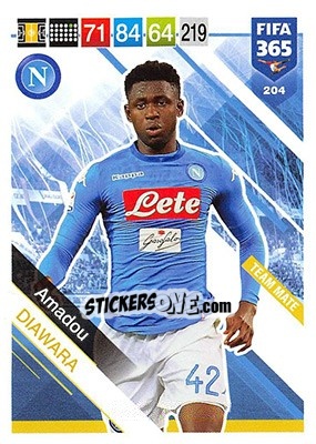 Sticker Amadou Diawara - FIFA 365: 2018-2019. Adrenalyn XL n. 204 - Panini