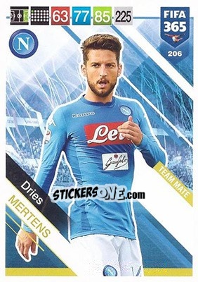 Sticker Dries Mertens - FIFA 365: 2018-2019. Adrenalyn XL n. 206 - Panini