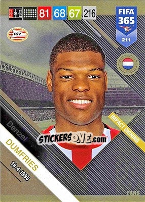 Sticker Denzel Dumfries - FIFA 365: 2018-2019. Adrenalyn XL n. 211 - Panini