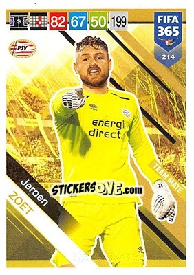 Sticker Jeroen Zoet - FIFA 365: 2018-2019. Adrenalyn XL n. 214 - Panini