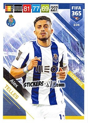 Sticker Alex Telles - FIFA 365: 2018-2019. Adrenalyn XL n. 236 - Panini