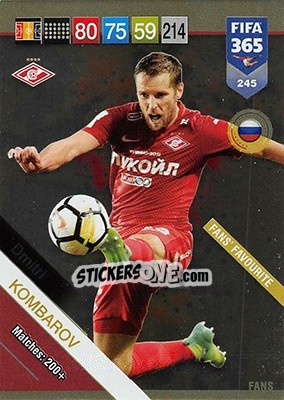 Sticker Dmitri Kombarov - FIFA 365: 2018-2019. Adrenalyn XL n. 245 - Panini