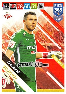 Sticker Aleksandr Selikhov - FIFA 365: 2018-2019. Adrenalyn XL n. 250 - Panini