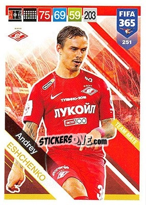 Sticker Andrey Eshchenko - FIFA 365: 2018-2019. Adrenalyn XL n. 251 - Panini