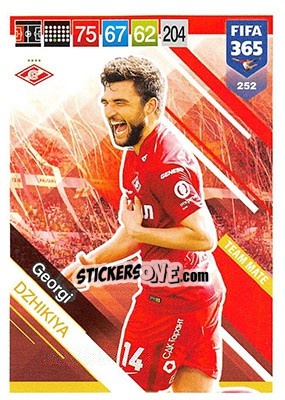 Sticker Georgi Dzhikiya - FIFA 365: 2018-2019. Adrenalyn XL n. 252 - Panini