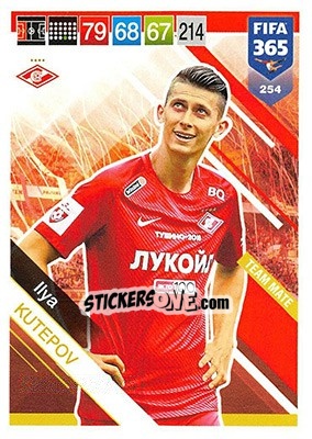 Sticker Ilya Kutepov - FIFA 365: 2018-2019. Adrenalyn XL n. 254 - Panini