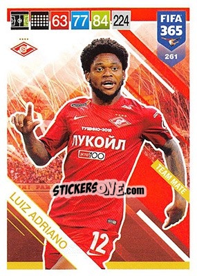 Sticker Luiz Adriano - FIFA 365: 2018-2019. Adrenalyn XL n. 261 - Panini