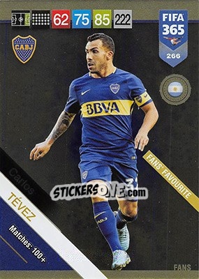 Sticker Carlos Tévez - FIFA 365: 2018-2019. Adrenalyn XL n. 266 - Panini