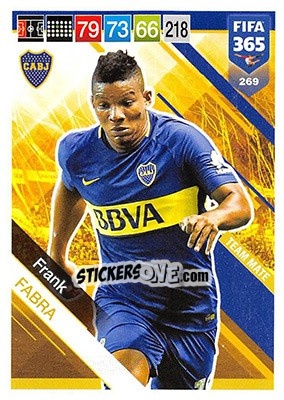 Sticker Frank Fabra - FIFA 365: 2018-2019. Adrenalyn XL n. 269 - Panini