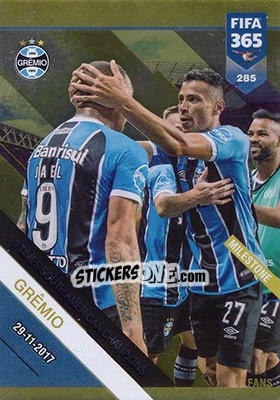 Sticker Grêmio - 3 Times South American Champions - FIFA 365: 2018-2019. Adrenalyn XL n. 285 - Panini