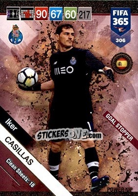 Sticker Iker Casillas - FIFA 365: 2018-2019. Adrenalyn XL n. 306 - Panini