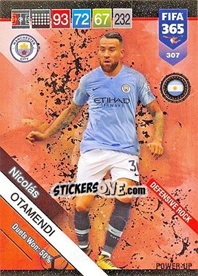 Sticker Nicolás Otamendi - FIFA 365: 2018-2019. Adrenalyn XL n. 307 - Panini