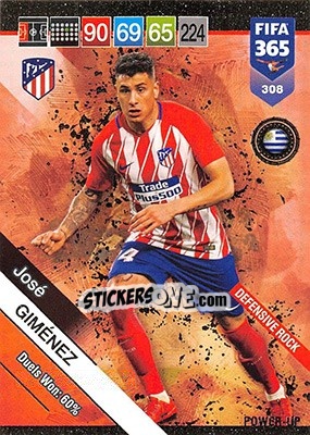 Sticker José Giménez - FIFA 365: 2018-2019. Adrenalyn XL n. 308 - Panini