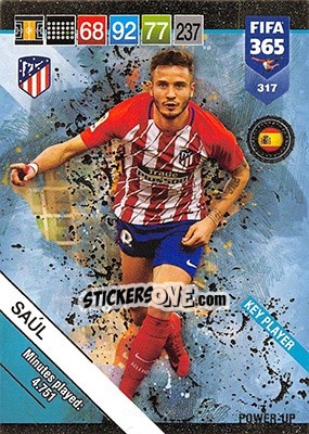 Sticker Saúl - FIFA 365: 2018-2019. Adrenalyn XL n. 317 - Panini