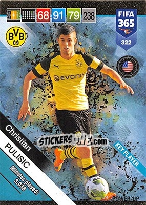 Sticker Christian Pulisic - FIFA 365: 2018-2019. Adrenalyn XL n. 322 - Panini