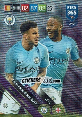 Sticker Kyle Walker / Raheem Sterling - FIFA 365: 2018-2019. Adrenalyn XL n. 343 - Panini