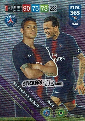 Sticker Thiago Silva / Dani Alves - FIFA 365: 2018-2019. Adrenalyn XL n. 346 - Panini