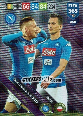 Sticker Piotr Zieliński / Arkadiusz Milik - FIFA 365: 2018-2019. Adrenalyn XL n. 350 - Panini