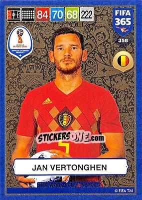 Sticker Jan Vertonghen - FIFA 365: 2018-2019. Adrenalyn XL n. 358 - Panini