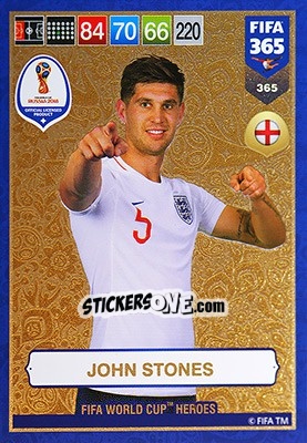 Sticker John Stones - FIFA 365: 2018-2019. Adrenalyn XL n. 365 - Panini