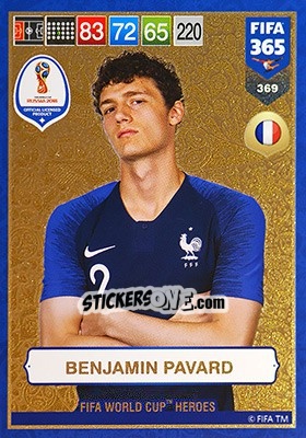 Sticker Benjamin Pavard - FIFA 365: 2018-2019. Adrenalyn XL n. 369 - Panini