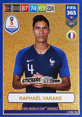 Sticker Raphaël Varane - FIFA 365: 2018-2019. Adrenalyn XL n. 371 - Panini