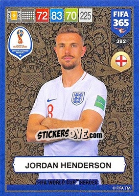 Sticker Jordan Henderson - FIFA 365: 2018-2019. Adrenalyn XL n. 382 - Panini