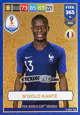 Sticker N'Golo Kanté - FIFA 365: 2018-2019. Adrenalyn XL n. 385 - Panini