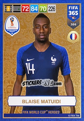 Sticker Blaise Matuidi - FIFA 365: 2018-2019. Adrenalyn XL n. 386 - Panini