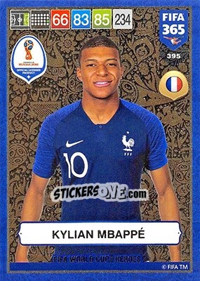 Sticker Kylian Mbappé - FIFA 365: 2018-2019. Adrenalyn XL n. 395 - Panini