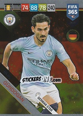 Sticker Ilkay Gündogan - FIFA 365: 2018-2019. Adrenalyn XL n. 398D - Panini