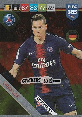 Sticker Julian Draxler - FIFA 365: 2018-2019. Adrenalyn XL n. 401D - Panini