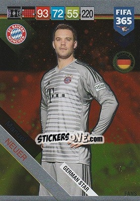 Sticker Manuel Neuer - FIFA 365: 2018-2019. Adrenalyn XL n. 403D - Panini
