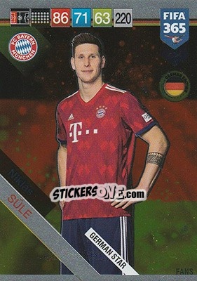 Sticker Niklas Süle - FIFA 365: 2018-2019. Adrenalyn XL n. 404D - Panini