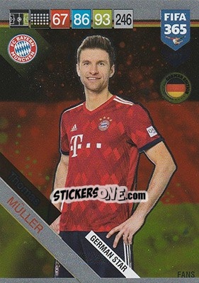 Sticker Thomas Müller - FIFA 365: 2018-2019. Adrenalyn XL n. 407D - Panini