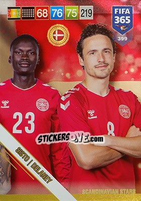 Sticker Pione Sisto / Thomas Delaney - FIFA 365: 2018-2019. Adrenalyn XL n. 399N - Panini