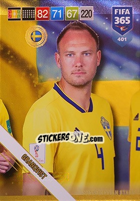 Sticker Andreas Granqvist - FIFA 365: 2018-2019. Adrenalyn XL n. 401N - Panini