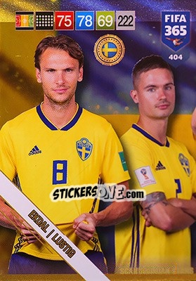 Sticker Albin Ekdal / Mikael Lustig - FIFA 365: 2018-2019. Adrenalyn XL n. 404N - Panini
