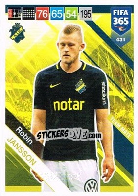 Figurina Robin Jansson - FIFA 365: 2018-2019. Adrenalyn XL n. 431N - Panini