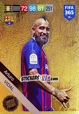 Sticker Arturo Vidal - FIFA 365: 2018-2019. Adrenalyn XL n. LE-AV - Panini