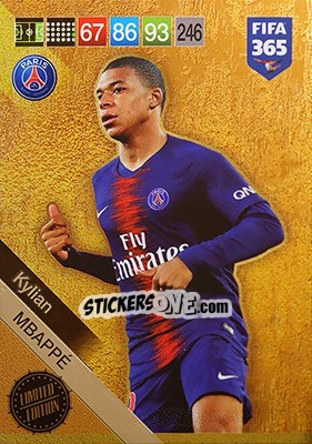 Sticker Kylian Mbappé - FIFA 365: 2018-2019. Adrenalyn XL - Panini