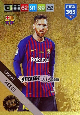 Sticker Lionel Messi - FIFA 365: 2018-2019. Adrenalyn XL n. LE-LM - Panini