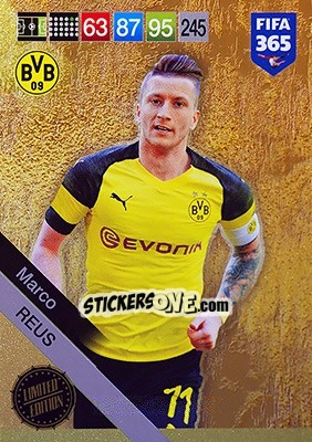 Sticker Marco Reus - FIFA 365: 2018-2019. Adrenalyn XL n. LE-MR - Panini