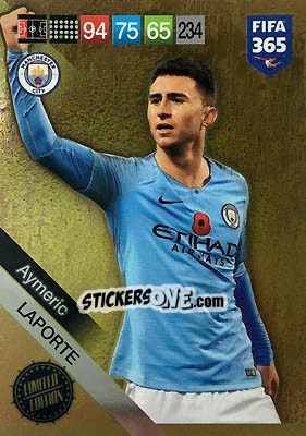 Sticker Aymeric Laporte - FIFA 365: 2018-2019. Adrenalyn XL n. LEU-AL - Panini