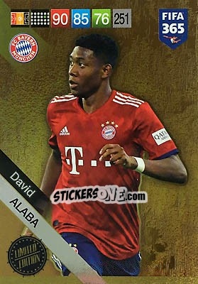 Sticker David Alaba - FIFA 365: 2018-2019. Adrenalyn XL n. LEU-DAL - Panini