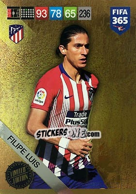 Figurina Filipe Luis - FIFA 365: 2018-2019. Adrenalyn XL - Panini