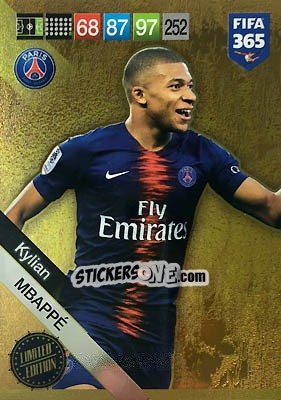 Sticker Kylian Mbappé - FIFA 365: 2018-2019. Adrenalyn XL n. LEU-KM - Panini