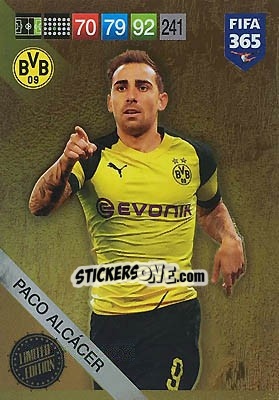 Cromo Paco Alcácer - FIFA 365: 2018-2019. Adrenalyn XL - Panini