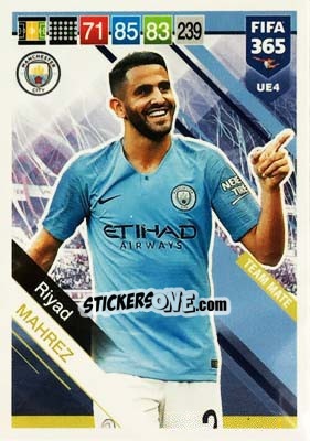 Sticker Riyad Mahrez - FIFA 365: 2018-2019. Adrenalyn XL - Panini